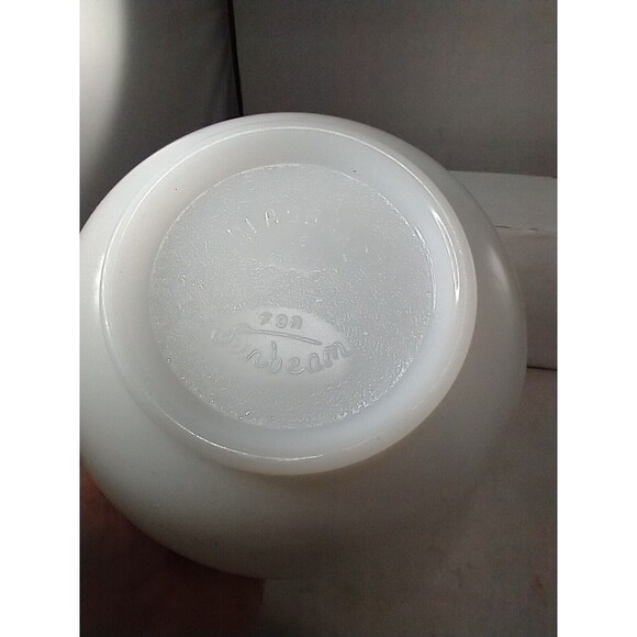 VTG GLASSBAKE MADE for SUNBEAM 6.5" WHITE GLASS MIXING BOWL # 13 - Picture 13 of 16